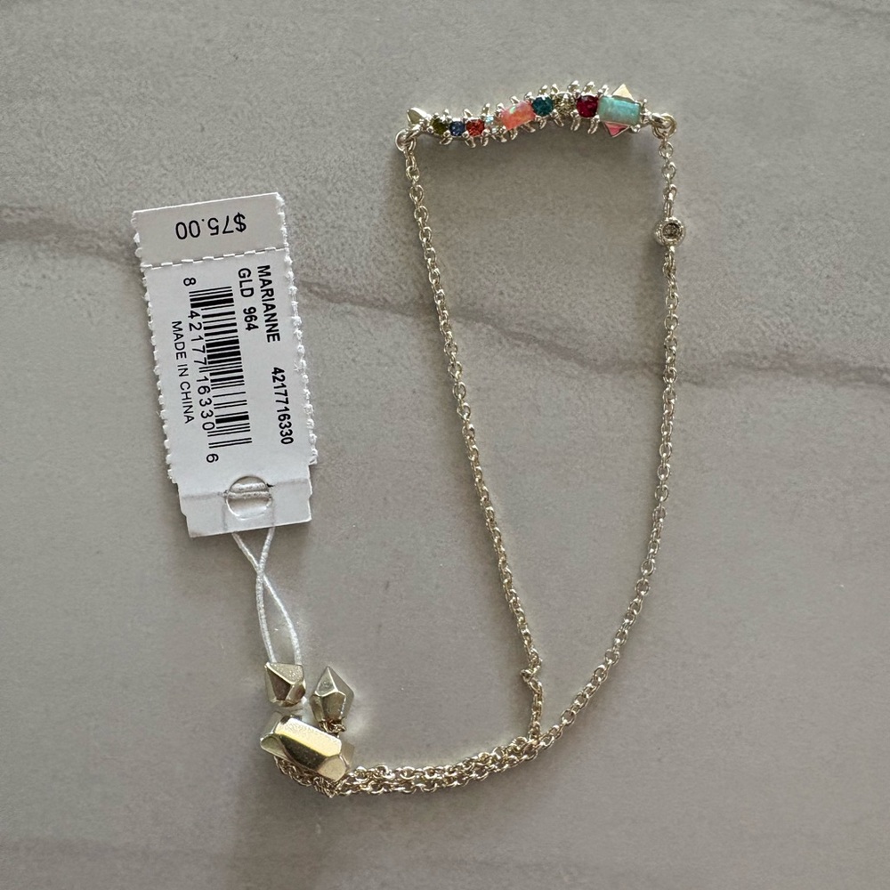 Kendra Scott Marianne Gold Bracelet with Multistone adjustable bracelet - NWT